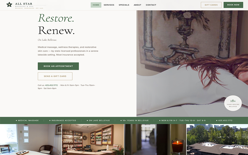 All Star Lake Spa redesigned website